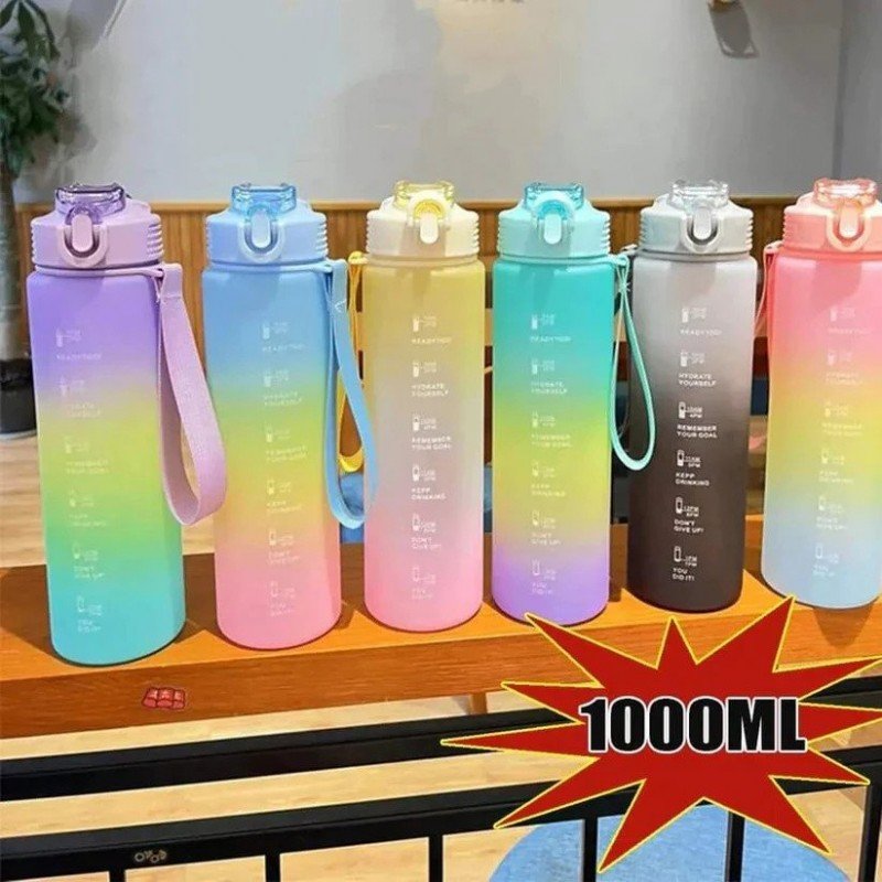 1000ML Colorful Water Bottle - Crediant colors